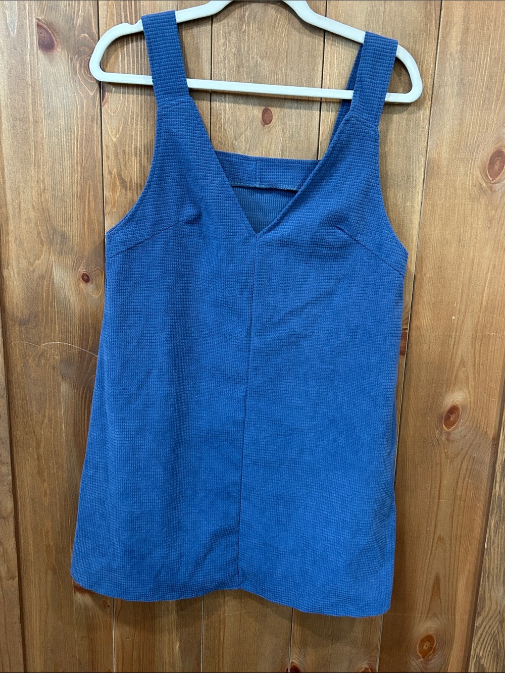Blue V-Neck Sleeveless Knit Dress